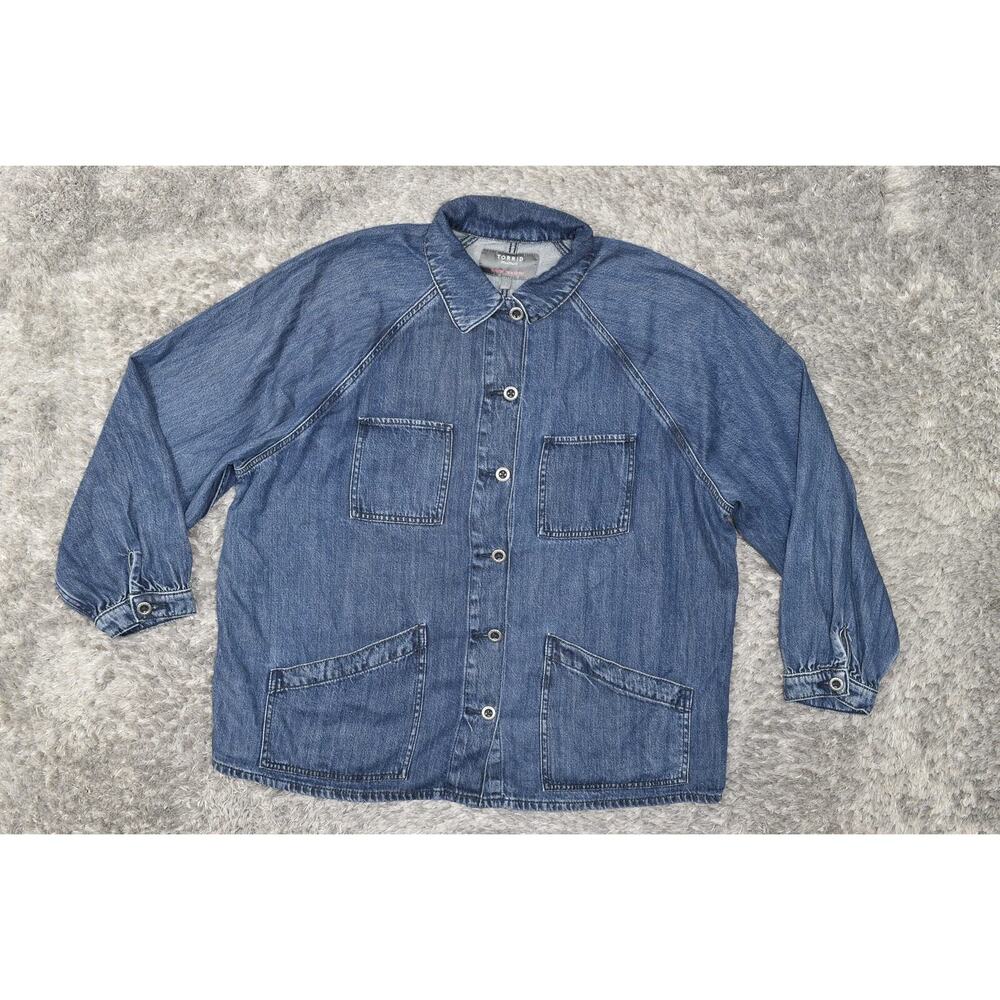 Torrid Blue Basic Jacket Plus Size 2 Lyocell Blen… - image 1